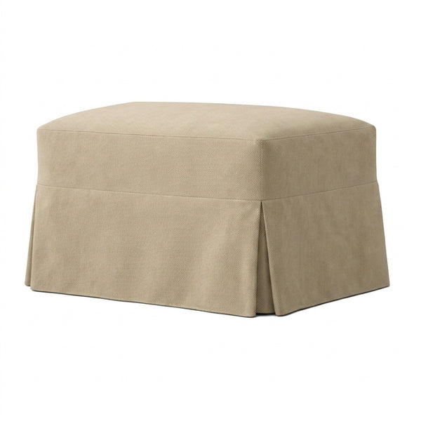 Recycled Natural Weave Custom Ottoman Cover