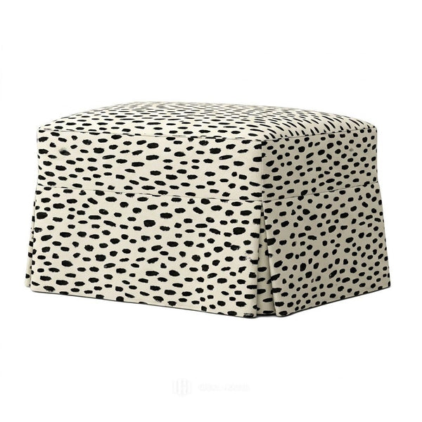 Black & White Pebble Outdoor & Patio Custom Ottoman Slipcover