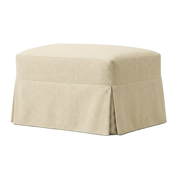 Natural Twill Custom Ottoman Cover