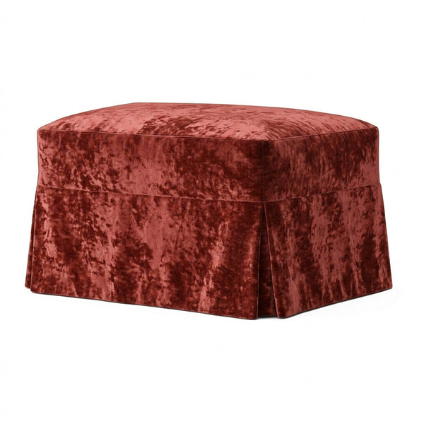 Rust Ember Chenille Custom Ottoman Cover