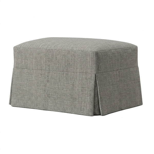 Soft Gray Custom Ottoman Slipcover