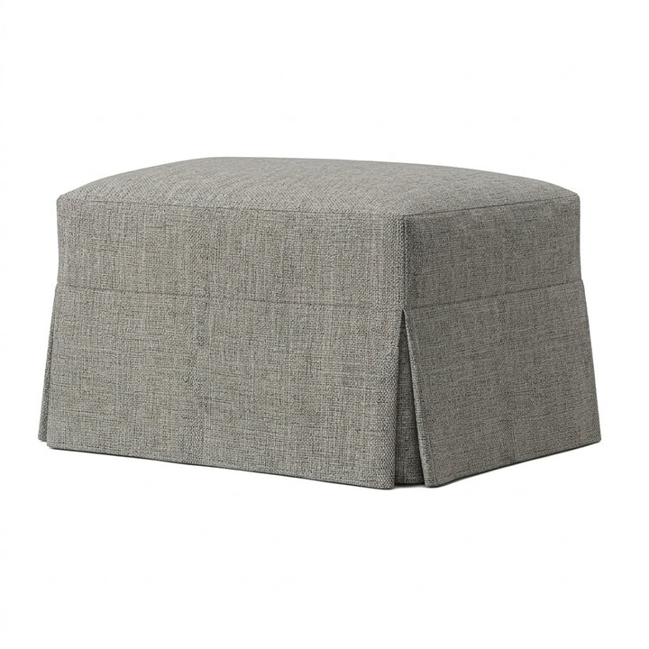 Soft Gray Custom Ottoman Slipcover