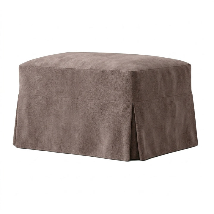Velvet Blush Beige custom ottoman cover in blush beige velvet