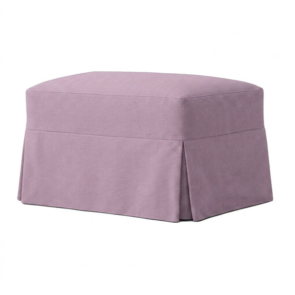 Mauve Canvas Custom Ottoman Slipcover