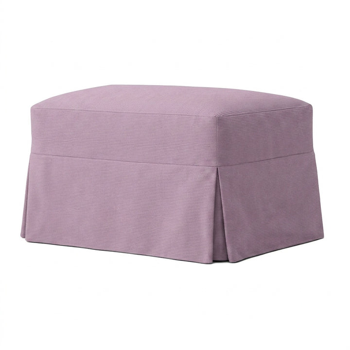 Mauve Canvas Custom Ottoman Slipcover