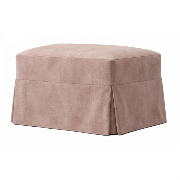 Rose Beige SuedeTouch Custom Ottoman Slipcover