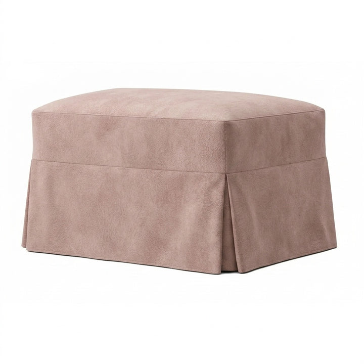 Rose Beige SuedeTouch Custom Ottoman Slipcover