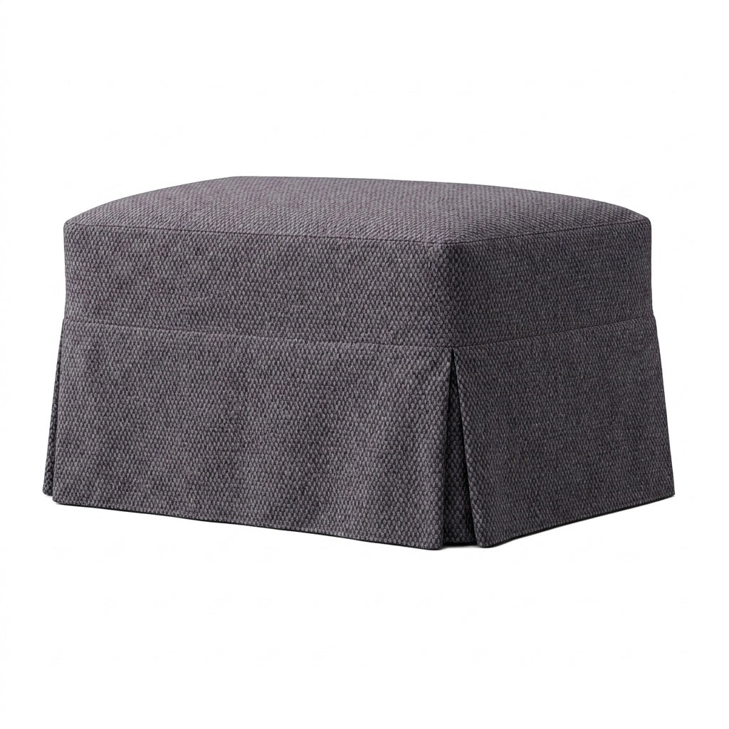 Warm Gray Custom Ottoman Slipcover