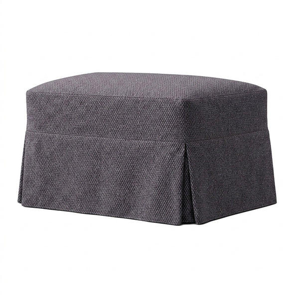 Warm Gray Custom Ottoman Slipcover