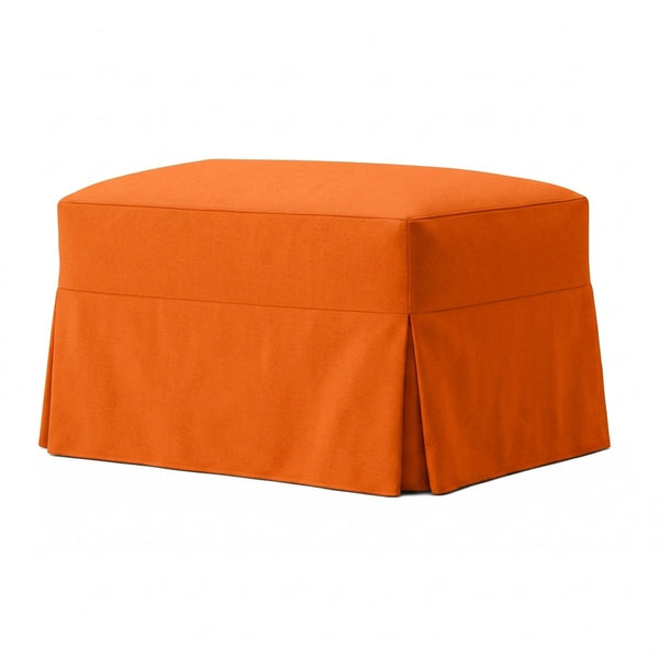 Hunter's Orange Custom Canvas Ottoman Cover