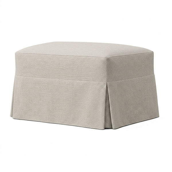 Steel Gray Premium Weave Custom Ottoman Cover