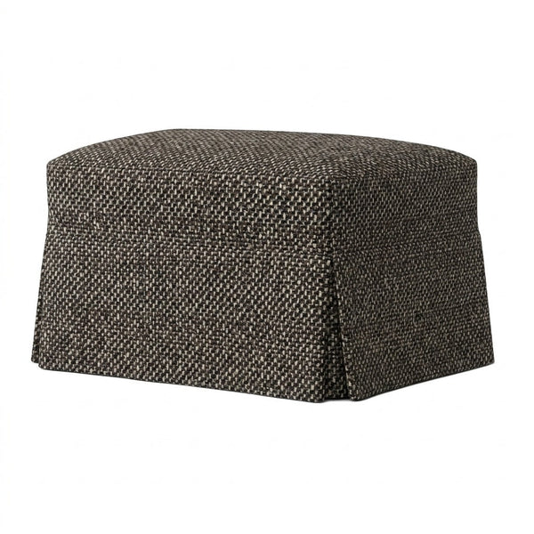 Midnight Charcoal Premium Weave Custom Ottoman Cover