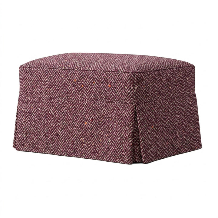 Ruby Cheer Premium Weave custom ottoman cover in ruby red