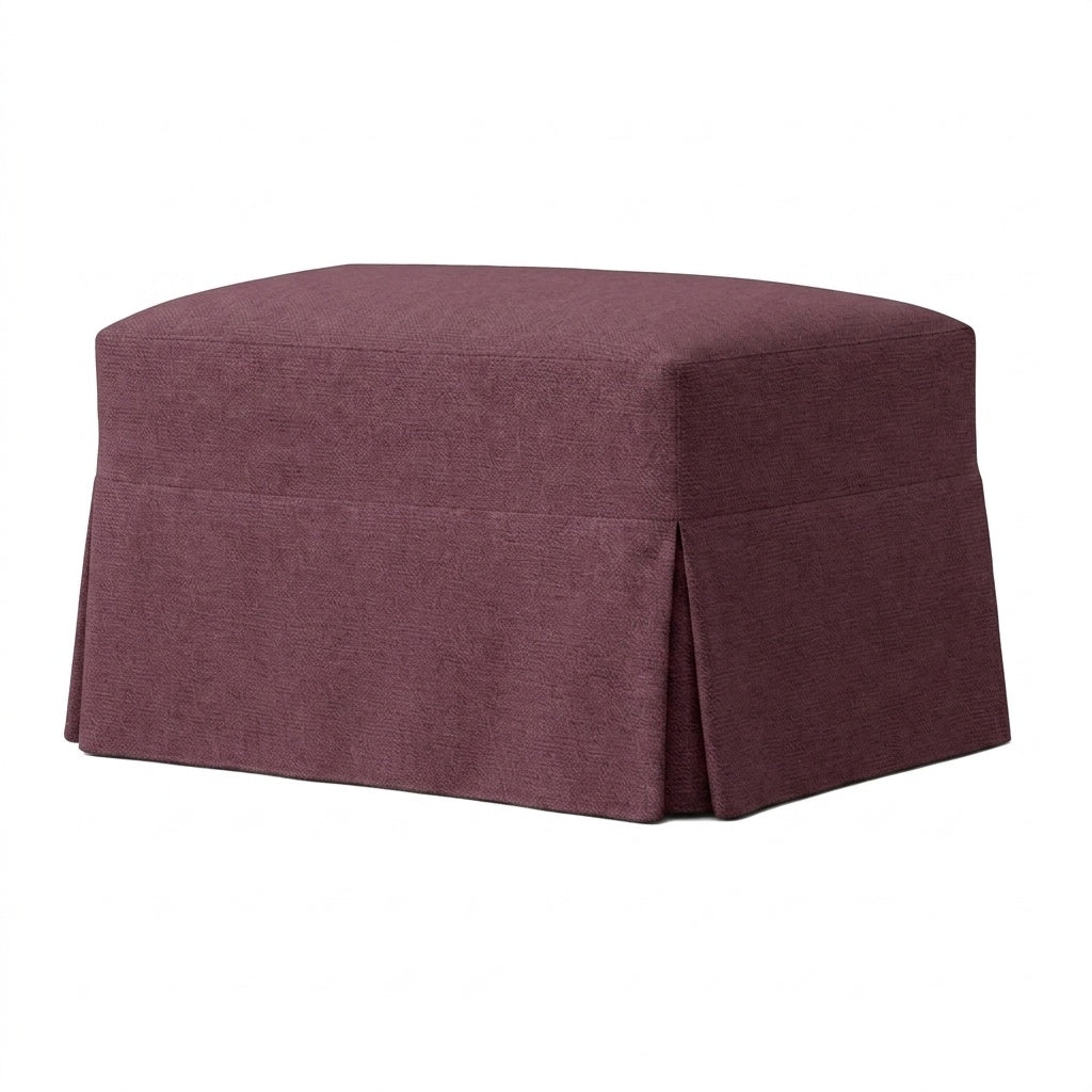 Textured Mauve Custom Ottoman Slipcover