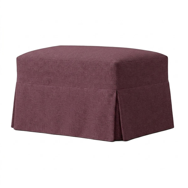 Textured Mauve Custom Ottoman Slipcover