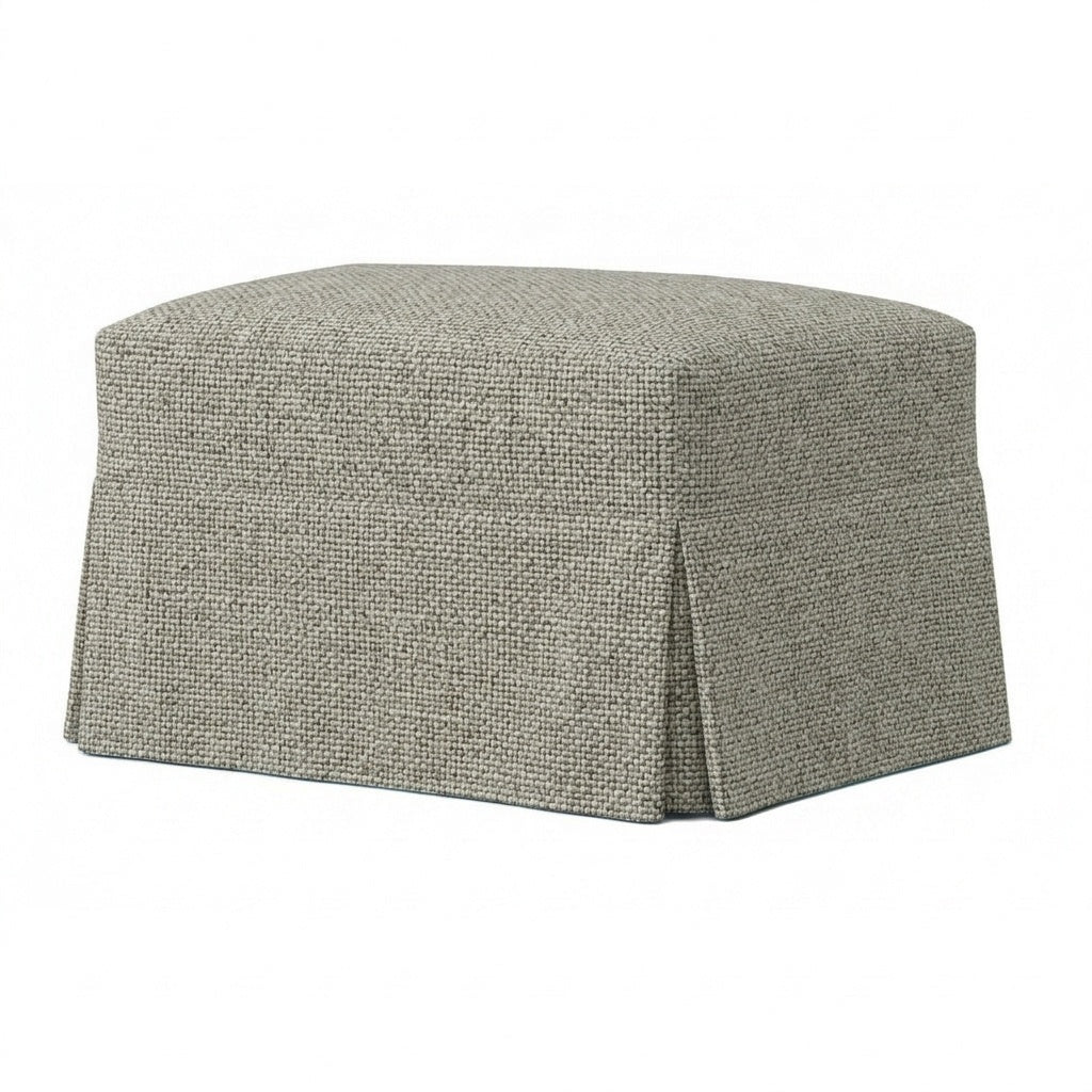 Dove Gray performance weave custom ottoman slipcover