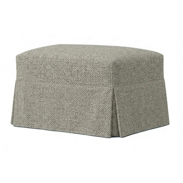 Dove Gray performance weave custom ottoman slipcover