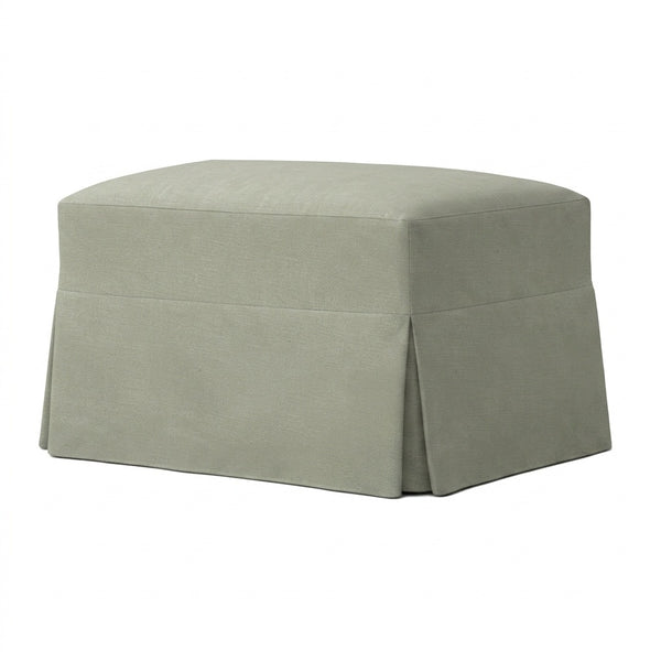 Durable Cool Gray Ripstop Custom Ottoman Slipcover