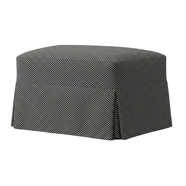 FlexFit Gray Checkerboard Custom Ottoman Slipcover