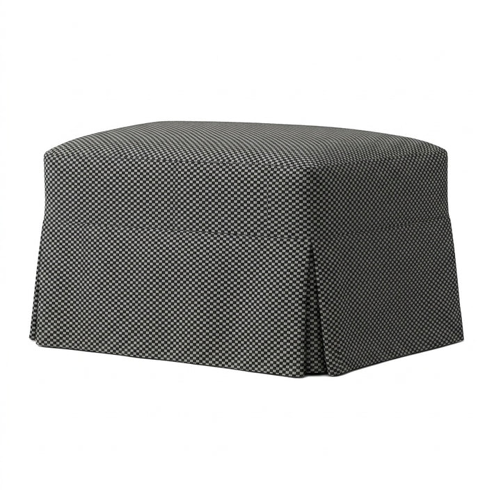 FlexFit Gray Checkerboard Custom Ottoman Slipcover