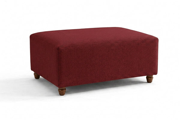 FlexFit Brick Red Custom Ottoman Slipcover