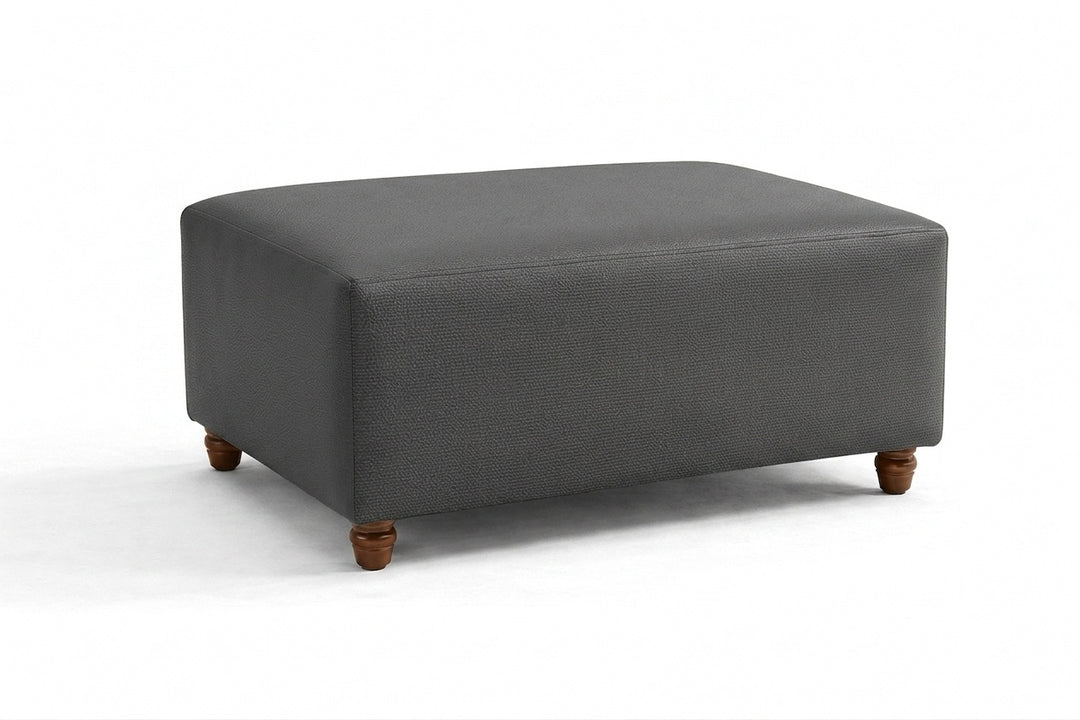FlexFit Charcoal Black Custom Ottoman Slipcover