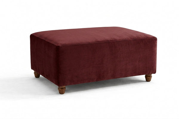 Merlot Red Stretch Suede Custom Ottoman Slipcover