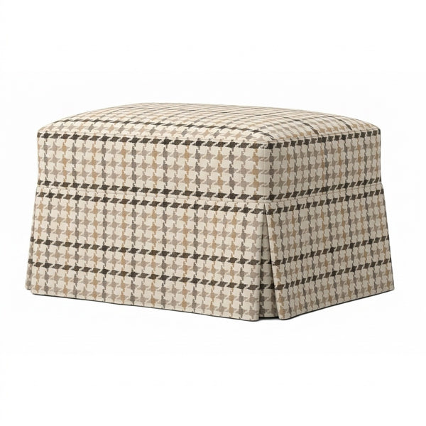 Classic Houndstooth Custom Ottoman Slipcover