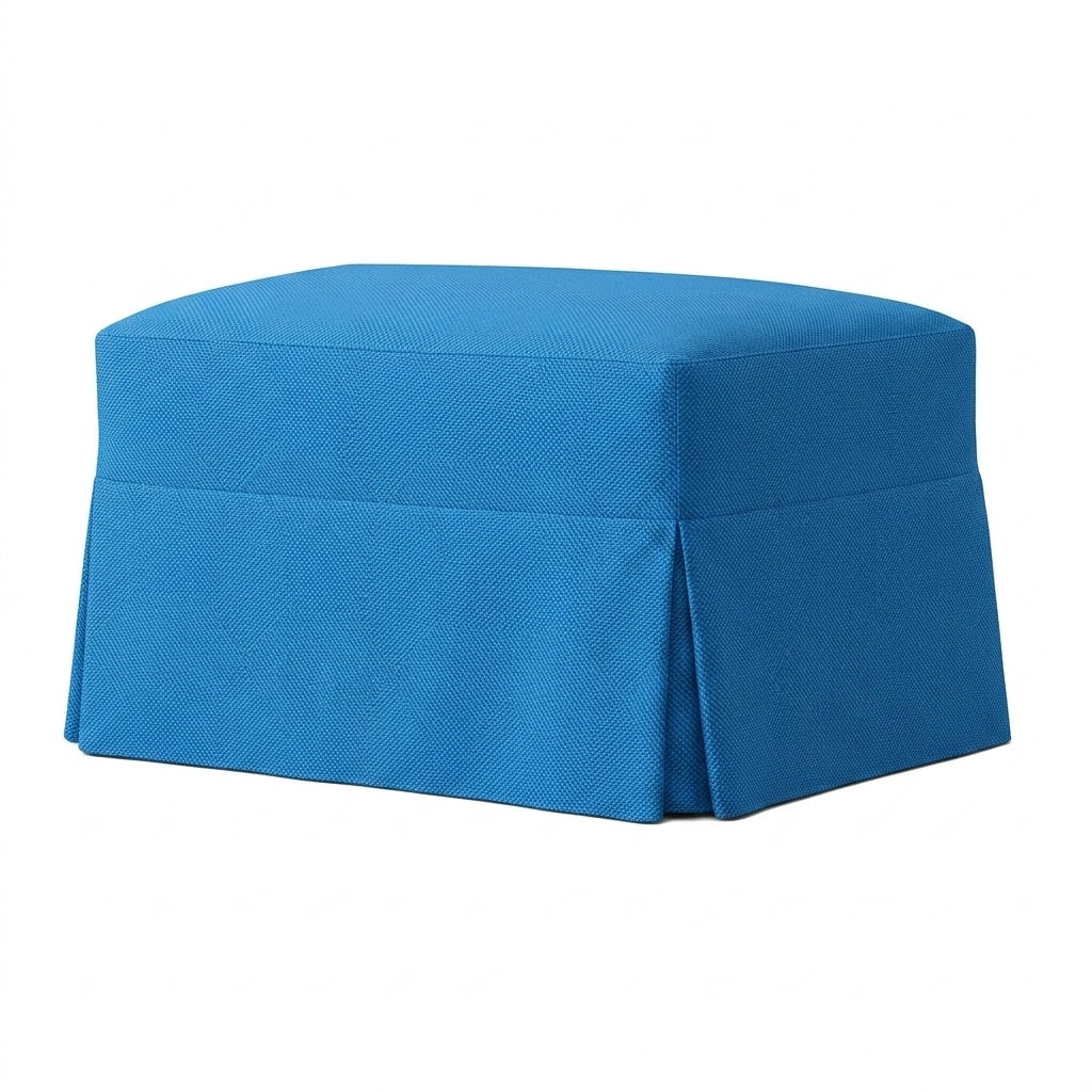 Pacific Blue Outdoor Performance custom ottoman cover in Pacific blue