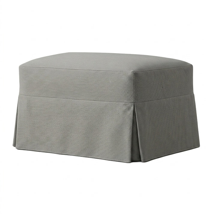 Cool Gray Spill Proof Custom Ottoman Cover