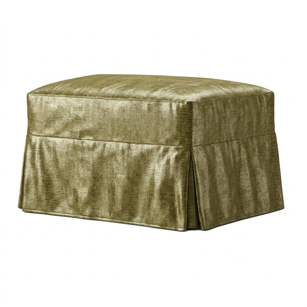 Fresh Olive Chenille Custom Ottoman Cover