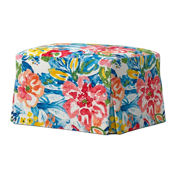 Summer Bloom Custom Outdoor Ottoman Cover