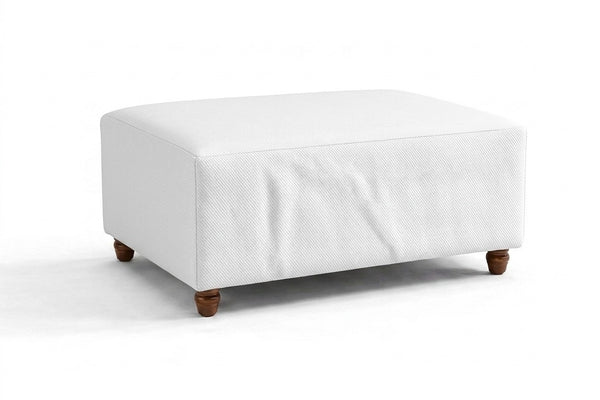 SoftCurve White Twill Custom Ottoman Cover