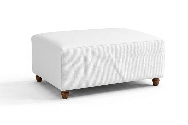 SoftCurve White Twill Custom Ottoman Cover