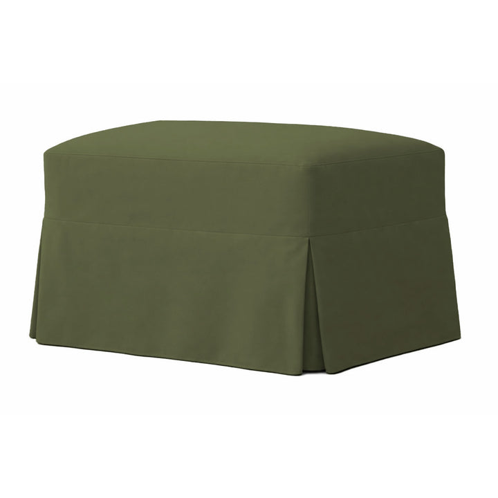 Durable Army Green Custom Ottoman Slipcover