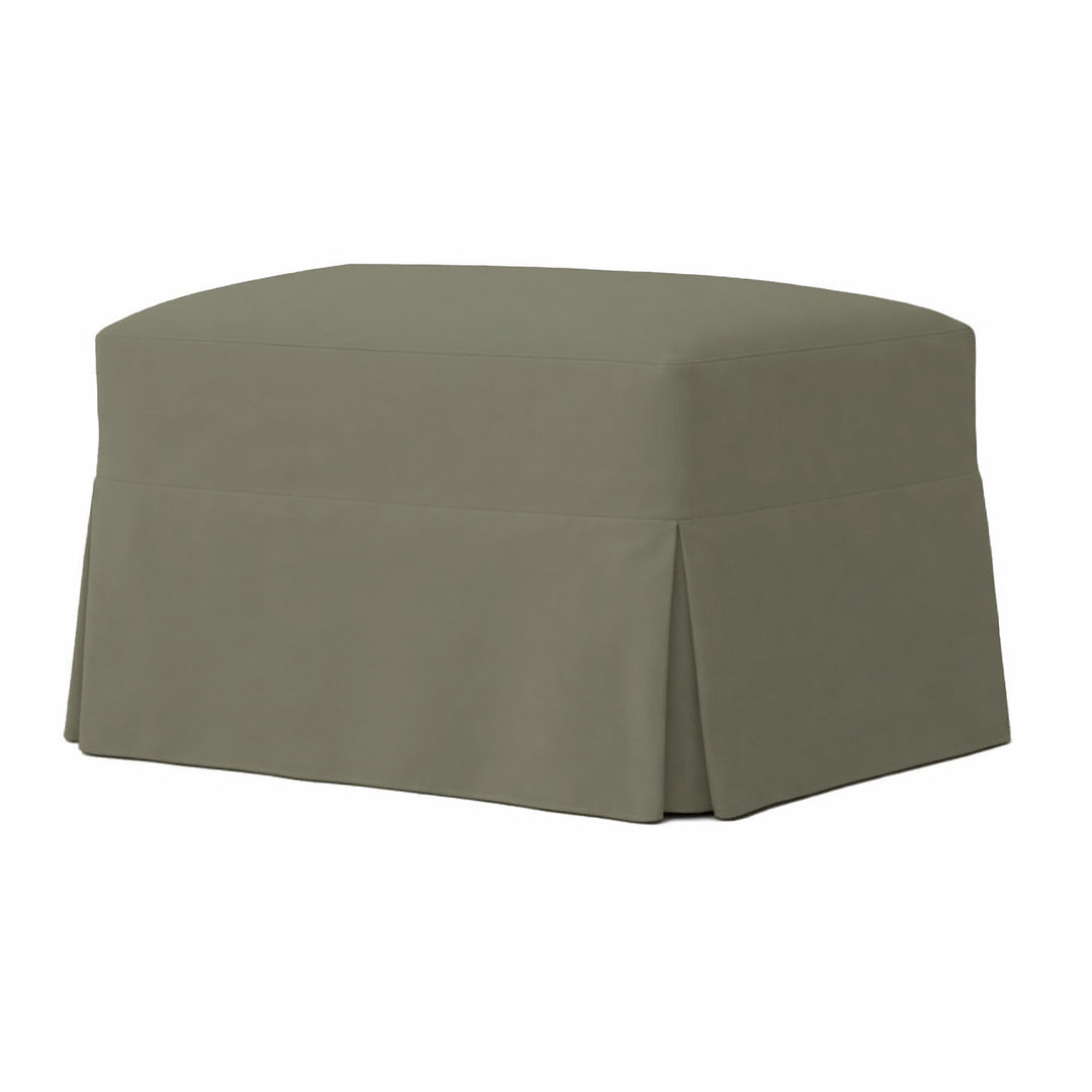 Warm Gray Custom Ottoman Slipcover