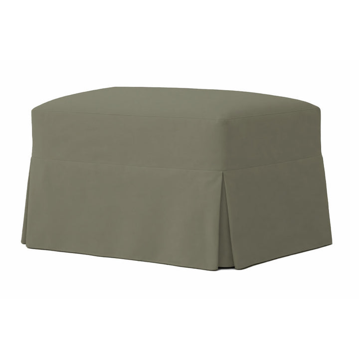 Warm Gray Custom Ottoman Slipcover