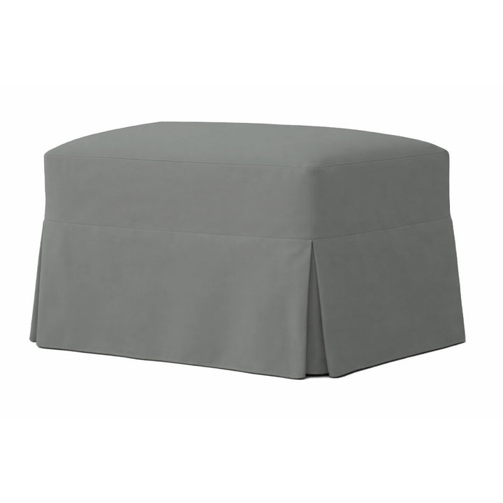 Gray Smoke Canvas Custom Ottoman Slipcover