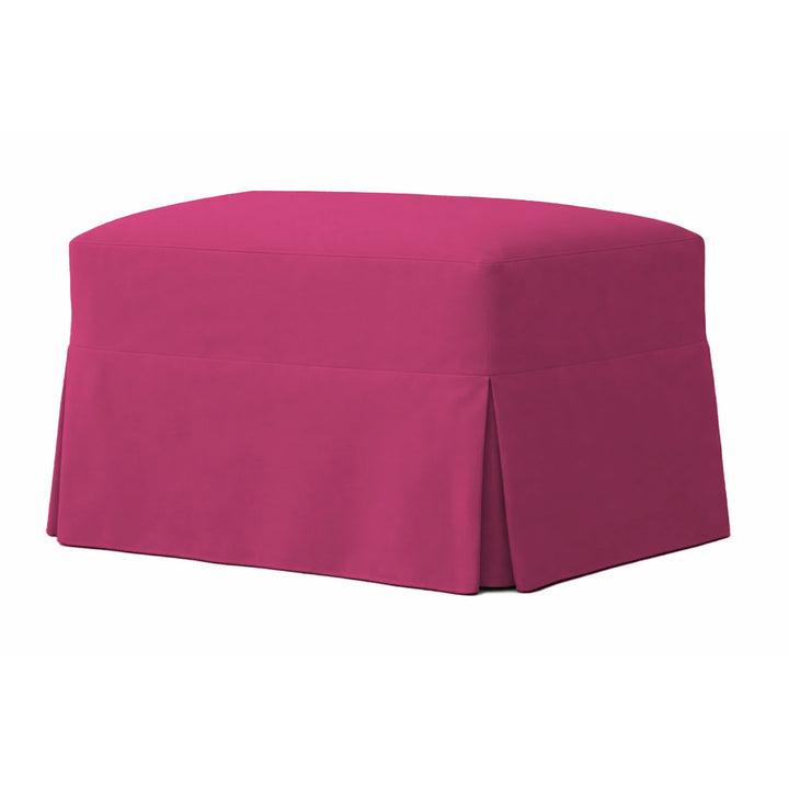 Rose Poplin Custom Ottoman Slipcover