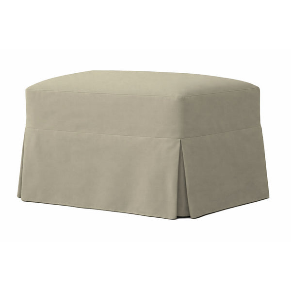 Ash Performance Canvas Custom Ottoman Slipcover