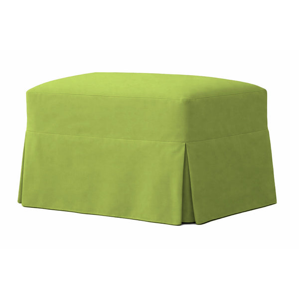 Spring Green Custom Ottoman Slipcover