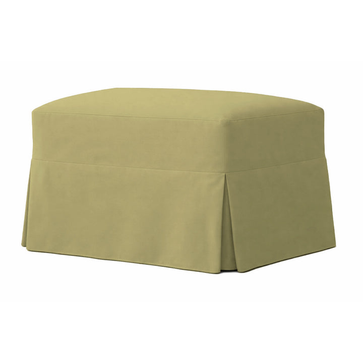 Light Green Canvas Custom Ottoman Slipcover