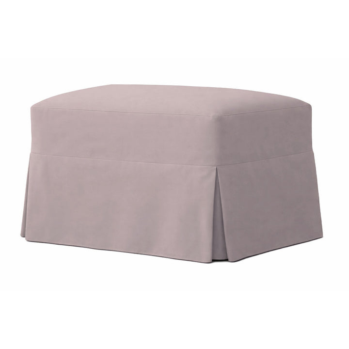 Lilac Poplin Custom Ottoman Slipcover