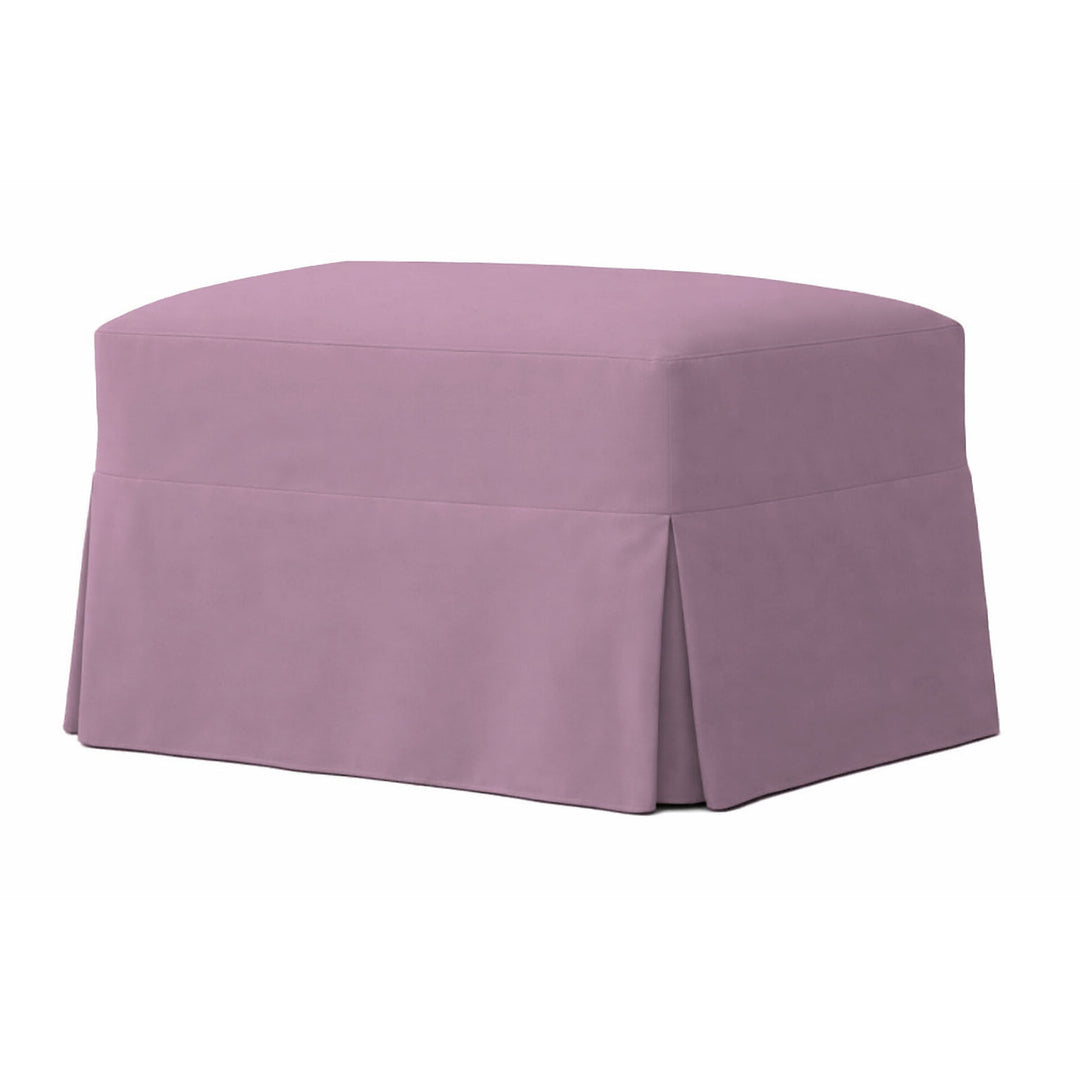Mauve Canvas Custom Ottoman Slipcover