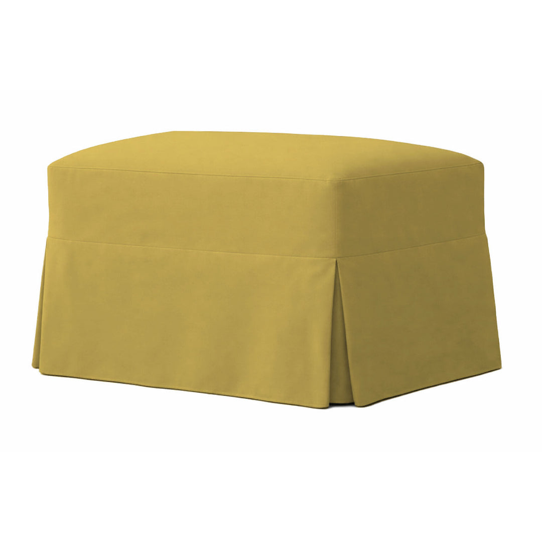 Golden Yellow Poplin Custom Ottoman Slipcover