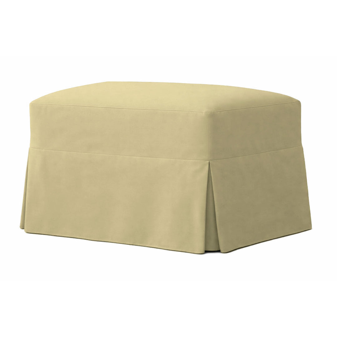 Pistachio Green Twill Custom Ottoman Slipcover
