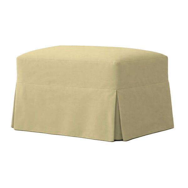 Pistachio Green Twill Custom Ottoman Slipcover