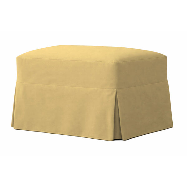 Mustard Yellow Poplin Custom Ottoman Slipcover