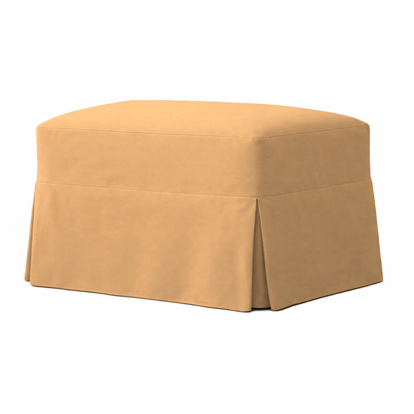 Salmon Poplin Custom Ottoman Slipcover