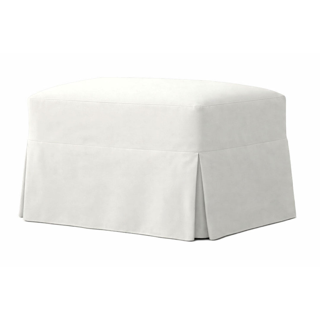 White Pique Custom Ottoman Slipcover